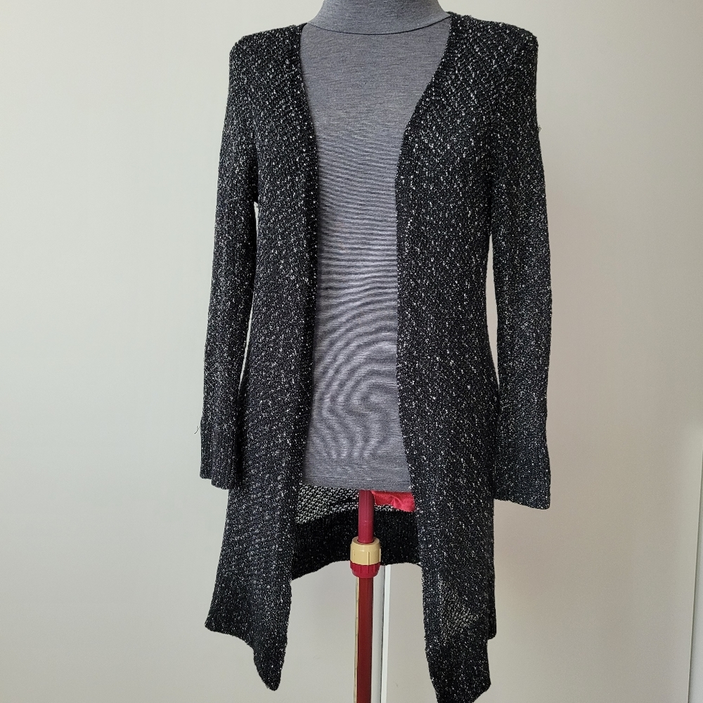 Eileen Fisher Open Front Multitonal Textured Cardigan